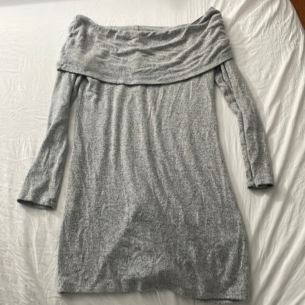 Off the should SOFT sweater dress. M Harper Heritage.